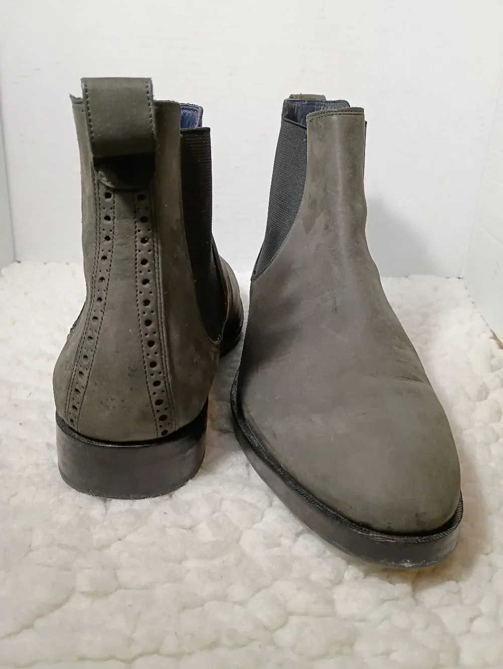 Cole Haan Grand OS Chelsea Boots Gray Nubuck Leather Mens 11M Pull On Waterproof